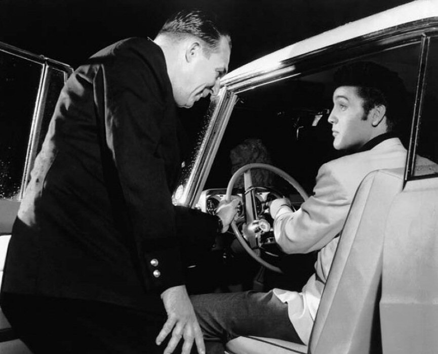1956 Elvis in car Graceland front side shot rare