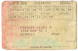 RARE Elvis 1971 driverslicense