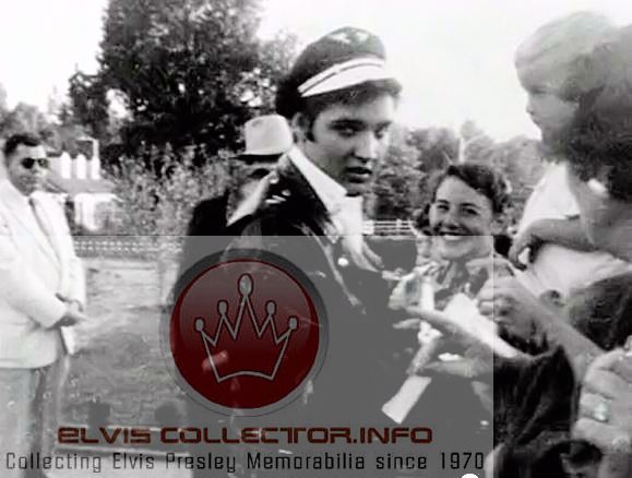 WM 1956 RARE candid Elvis wearing Brando hat quite the look